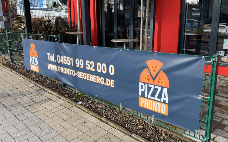 Druckerei Travemünde - Werbebanner Pizza Pronto Bad Segeberg